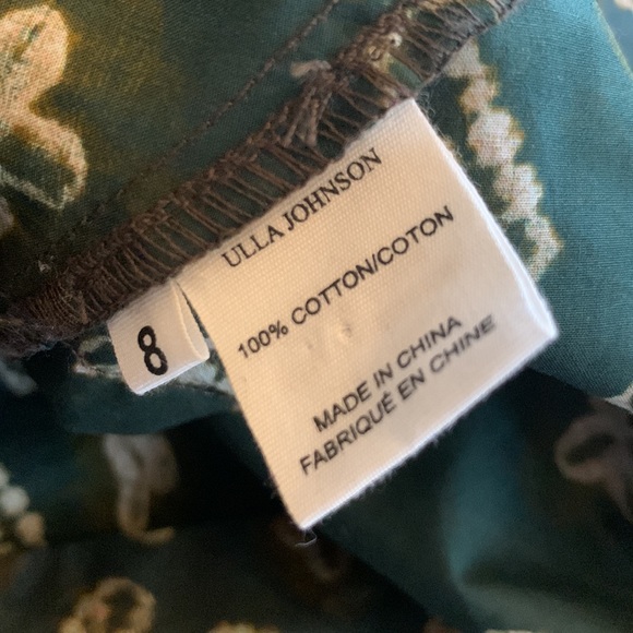 ULLA JOHNSON Nia asymmetric ruffled printed cotton poplin midi dress 8 NWT - Picture 9 of 12